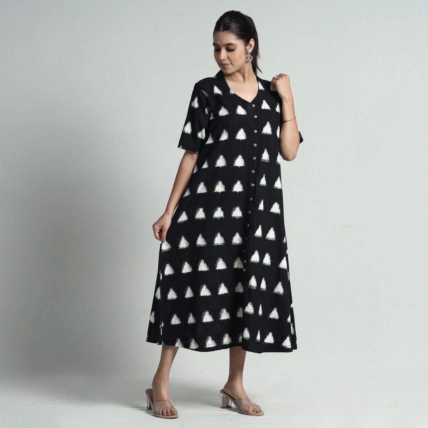 Pochampally Double Ikat Weave Cotton Dress
