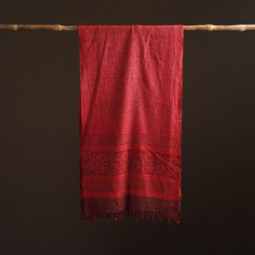Handwoven Merino Wool Natural Dyed Bagh Hand Block Print Stole 13
