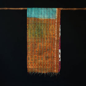 Bengal Kantha Handwork Patchwork Reversible Silk Stole 222
