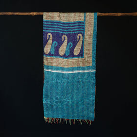 Bengal Kantha Handwork Patchwork Reversible Silk Stole 221
