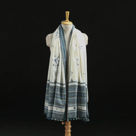 Kutch Handwoven Mirror Work Chomuk Buta Acrylic Wool Shawl 01