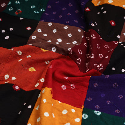 Multicolor - Bandhani Tie-Dye Patchwork Cotton Kurta Material - (2.4 meter) 13