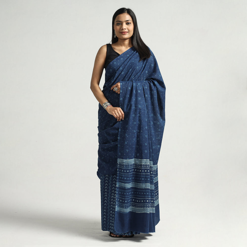 block printed saree