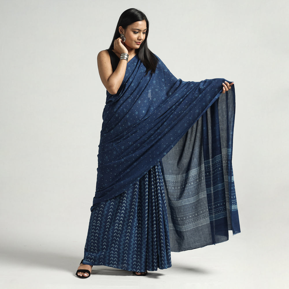 block printed saree