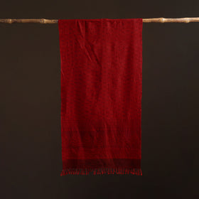 Handwoven Merino Wool Natural Dyed Bagh Hand Block Print Stole 08