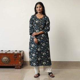 Buy Jahota Block Printed Cotton Straight Kurta 13 Online at iTokri.com