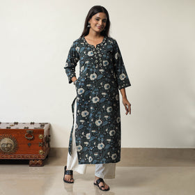 Buy Jahota Block Printed Cotton Straight Kurta 13 Online at iTokri.com