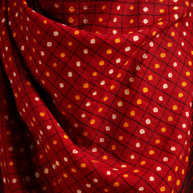Kutch Handwoven Clamp Dyed Checks Bandhani Merino Wool Shawl 06