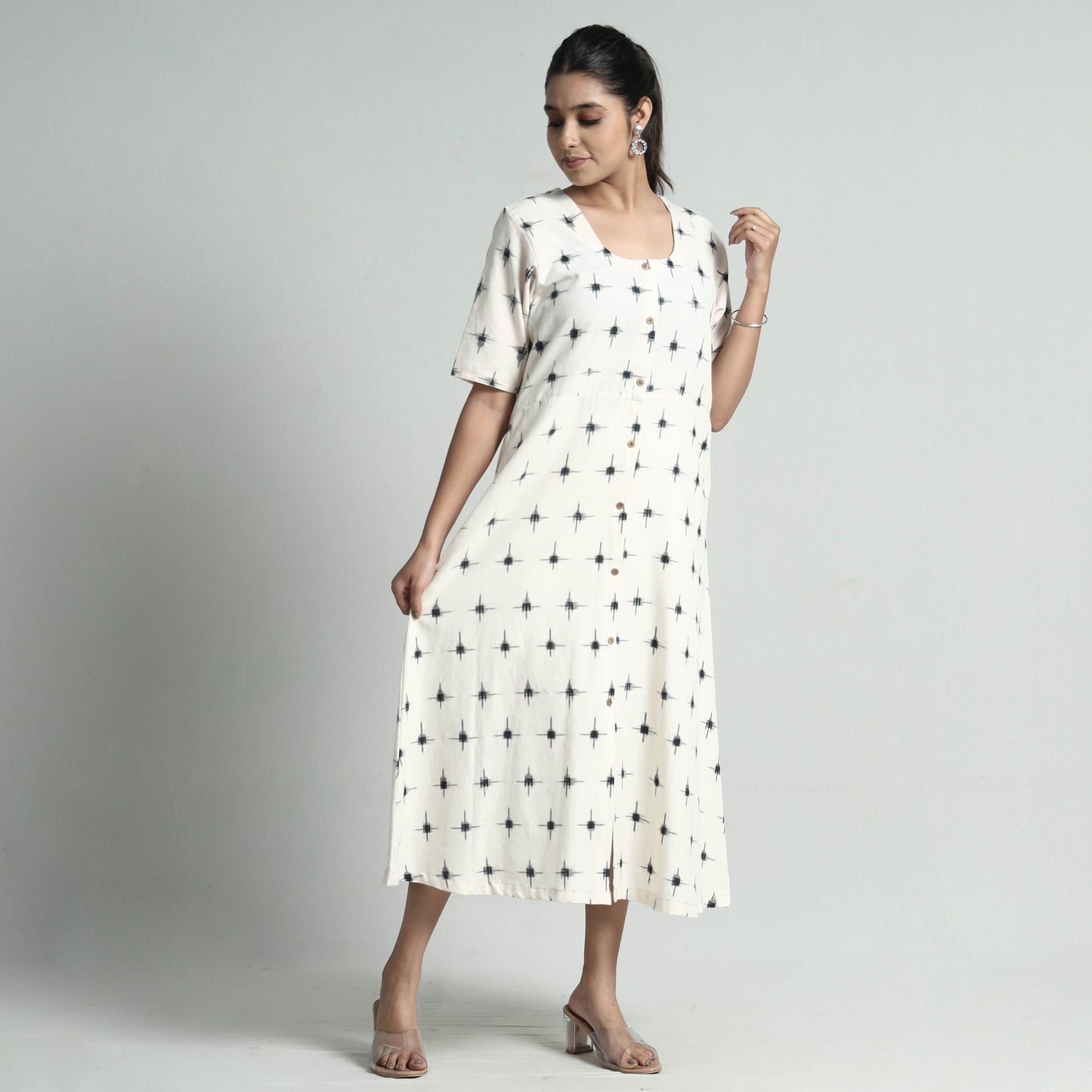 Pochampally Double Ikat Weave Cotton Dress
 
