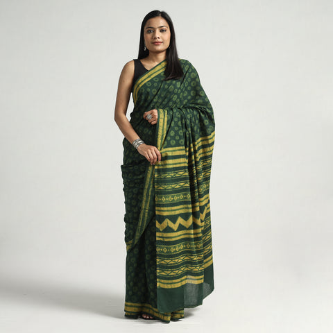 block printed saree