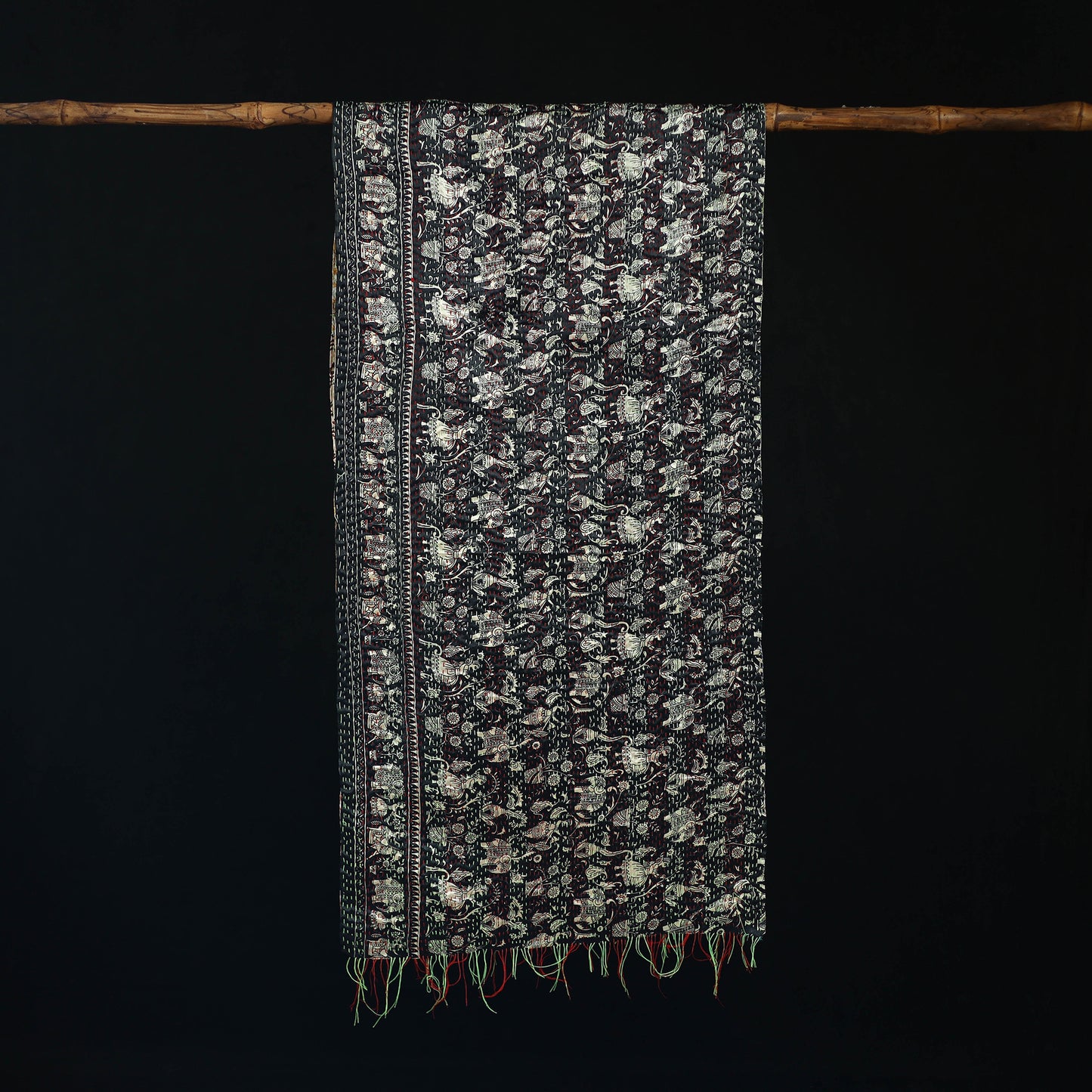 Bengal Kantha Handwork Patchwork Reversible Silk Stole 213