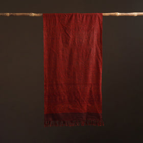 Handwoven Merino Wool Natural Dyed Bagh Hand Block Print Stole 03