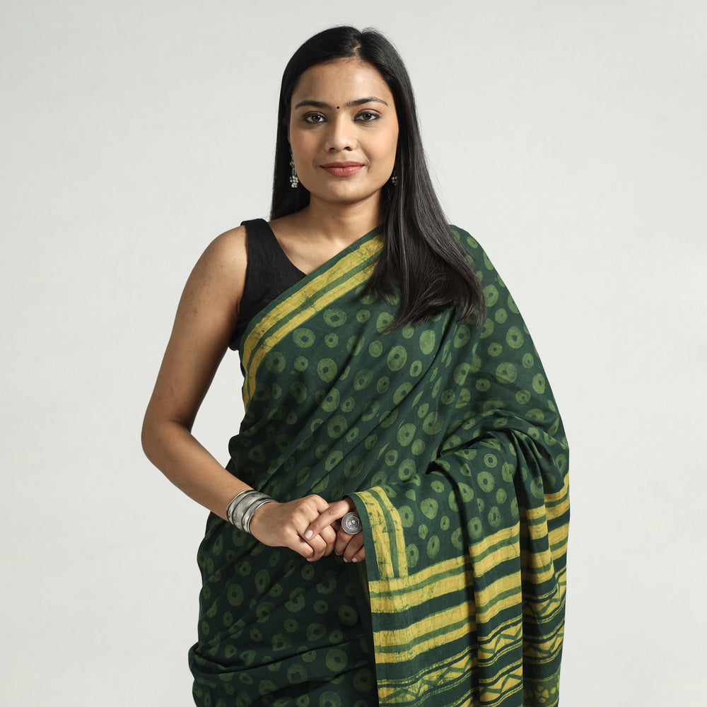 block printed saree