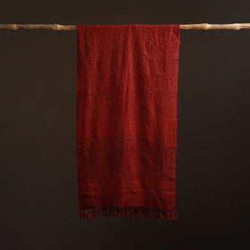 Handwoven Merino Wool Natural Dyed Bagh Hand Block Print Stole 01