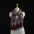 Handwoven Merino Wool Natural Dyed Hand Block Bagh Print Stole 06