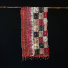 Bengal Kantha Handwork Patchwork Reversible Silk Stole 210