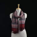 Handwoven Merino Wool Natural Dyed Hand Block Bagh Print Stole 09
