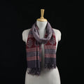 Handwoven Merino Wool Natural Dyed Hand Block Bagh Print Stole 12