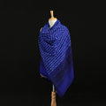 Kutch Handwoven Clamp Dyed Checks Bandhani Merino Wool Shawl 09