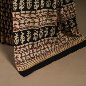 Black - mul cotton hand bagru saree 14 - handcrafted