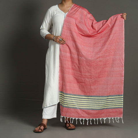 Pink - Chendamangalam Kuriappilly Handloom Cotton Dupatta 01