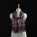 Handwoven Merino Wool Natural Dyed Hand Block Bagh Print Stole 14