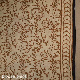 Black - mul cotton hand bagru saree 14 - handcrafted