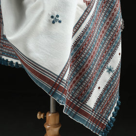 Kutch Handwoven Mirror Work Chomuk Buta Acrylic Wool Shawl 05