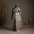 Multicolor - Madhubani Handpainted Pure Ghicha Tussar Silk Handloom Saree 04
