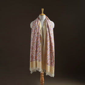 Floral Sanganeri Print Pure Merino Wool Handwoven Shawl 02