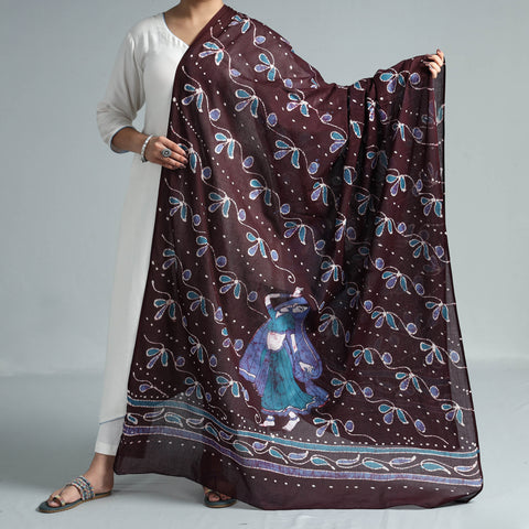 batik printed cotton dupatta