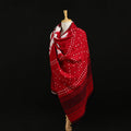 Kutch Handwoven Clamp Dyed Checks Bandhani Merino Wool Shawl 10