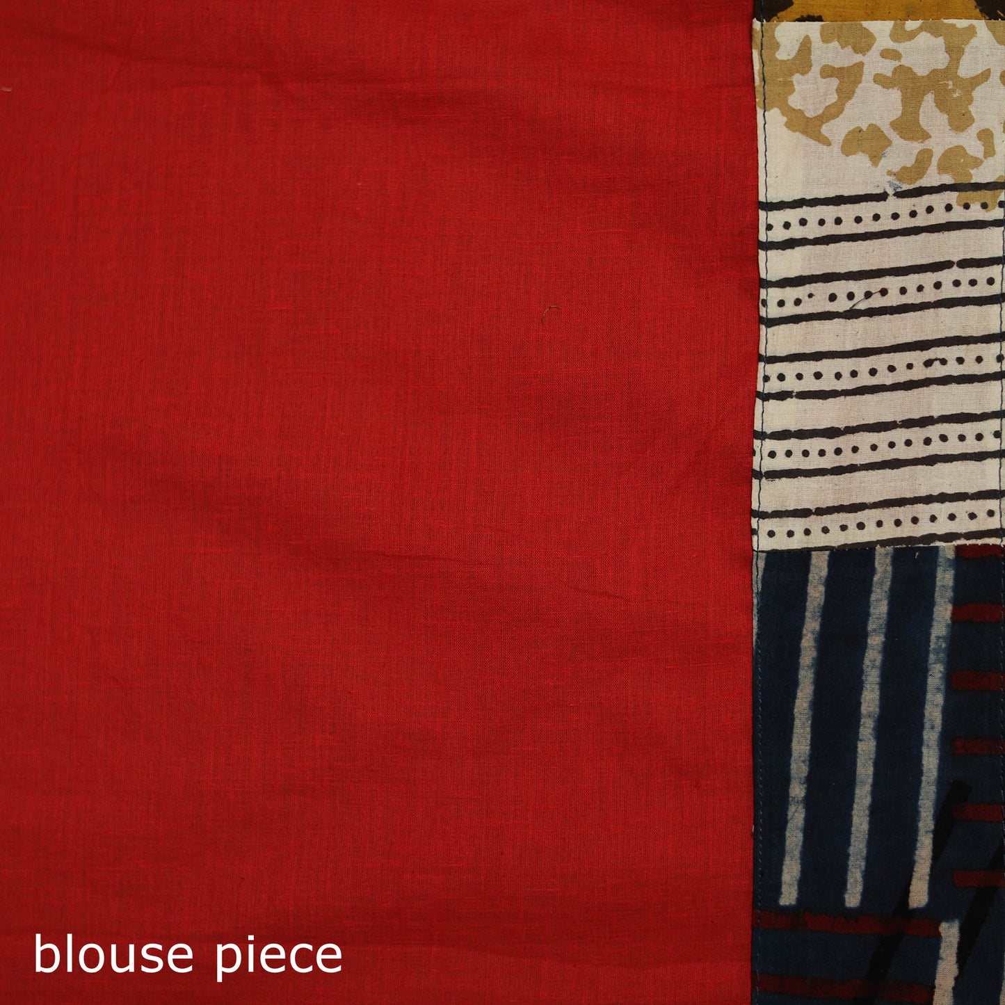 Ajrakh Hand Block Print Patchwork Pure Mul Cotton Saree 15