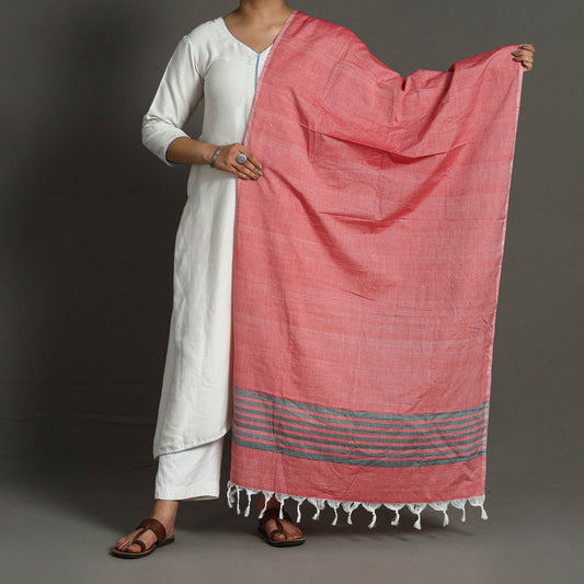 Pink - Chendamangalam Kuriappilly Handloom Cotton Dupatta 02