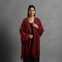 Red - Kumaun Handwoven Pure Merino Wool Shawl for Women 94