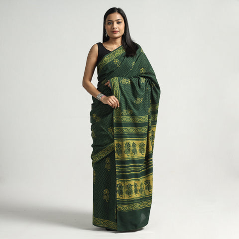 block printed saree