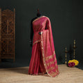 Pure Handloom Tissue Zari Buti Bead Work Katan Silk Chanderi Saree 02