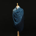 Kutch Handwoven Clamp Dyed Checks Bandhani Merino Wool Shawl 11