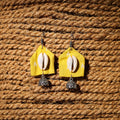 Yellow - somya handcrafted gs & shell work fabart earrings