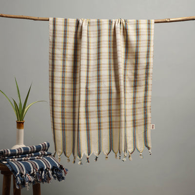 Handloom Fine Cotton Checks Bath Towel  63