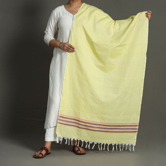 Yellow - Chendamangalam Kuriappilly Handloom Cotton Dupatta 03