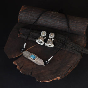 Saanjh Saaj Classic German Silver Necklace Set