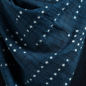 Kutch Handwoven Clamp Dyed Checks Bandhani Merino Wool Shawl 11