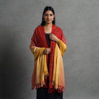 Red - Kumaun Handwoven Pure Merino Wool Shawl for Women 113