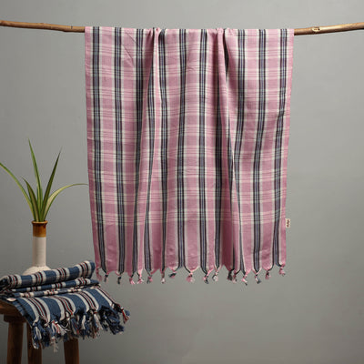 Handloom Fine Cotton Checks Bath Towel  64