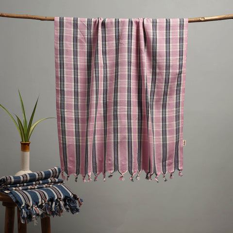 Handloom Fine Cotton Checks Bath Towel  64
