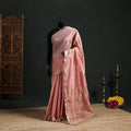 Pure Handloom Tissue Zari Buti Bead Work Katan Silk Chanderi Saree 01