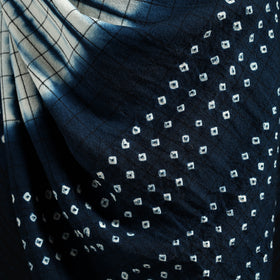 Kutch Handwoven Clamp Dyed Checks Bandhani Merino Wool Shawl 12