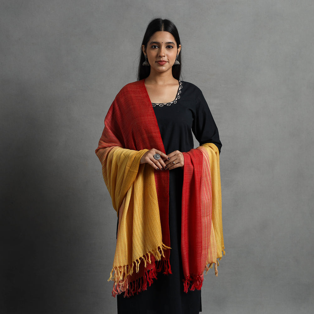 Red - Kumaun Handwoven Pure Merino Wool Shawl for Women 113