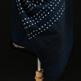 Kutch Handwoven Clamp Dyed Checks Bandhani Merino Wool Shawl 12
